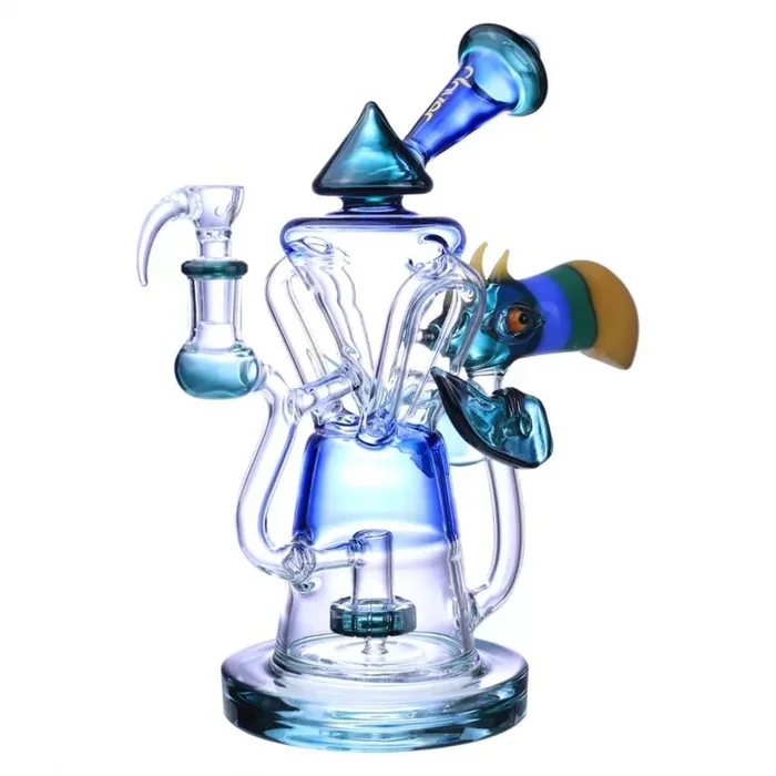 Clover Glass – 11″ Feathered Bliss Hornbill Style Showerhead Bong