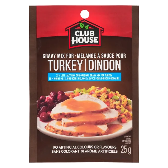 Club House 25 % Less Salt Gravy Mix for Turkey – 25g