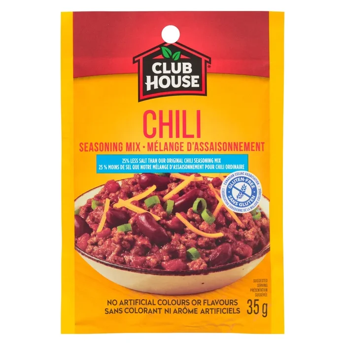 Club House Chili Seasoning Mix 25% Less Salt – 35g