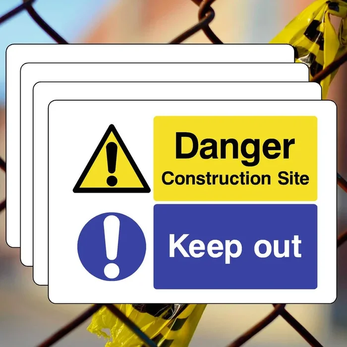 Construction Site Keep Out Sign 5pk