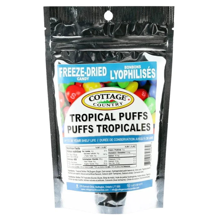Cottage Country Freeze Dried Tropical Puffs Candy, 100 g
