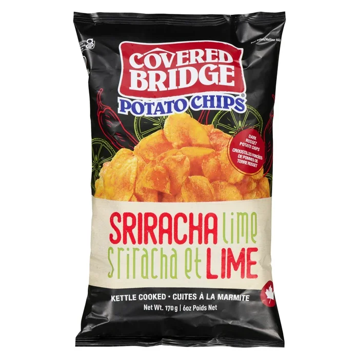 Covered Bridge Potato Chips Sriracha et Lime, 170 g
