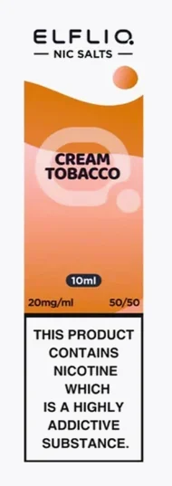 Cream Tobacco ElfLiq Nic Salt E Liquid by Elf Bar