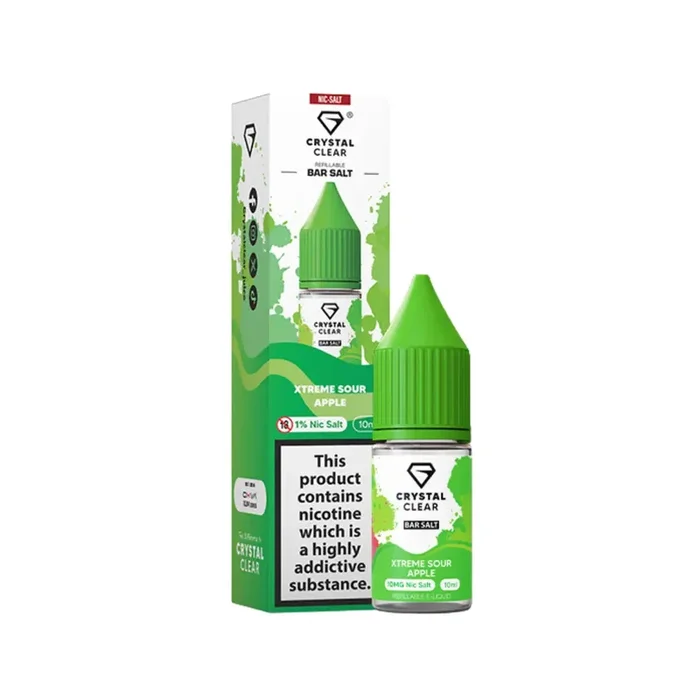 Crystal Clear Xtreme Sour Apple 10ml Nic Salt E-liquid