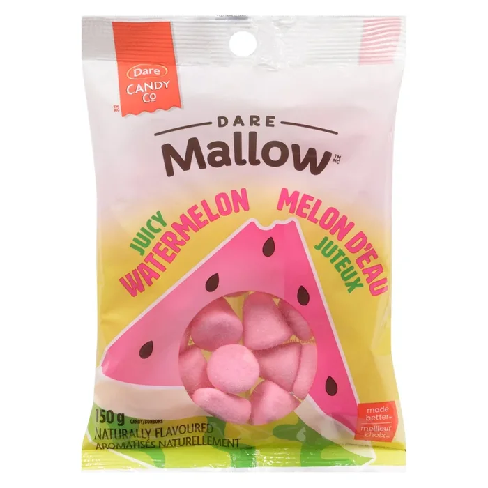 Dare Candy Co Mallow Bonbons Melon d’Eau Juteux, 150 g