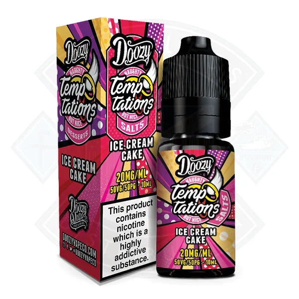 Doozy Vape Temptations Salts Ice Cream Cake 50/50 10ml e-liquid
