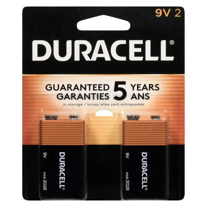 Duracell Coppertop Battery 9V, 2 Pack