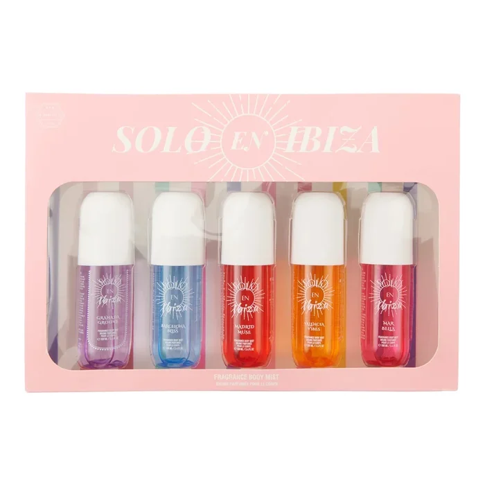 Ensemble-cadeau de brumes corporelles Solo En Ibiza, emb. de 5