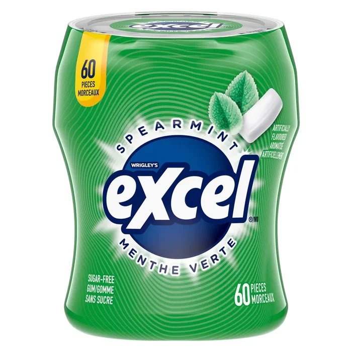 Excel Spearmint Sugar-Free Gum, 60-Pack
