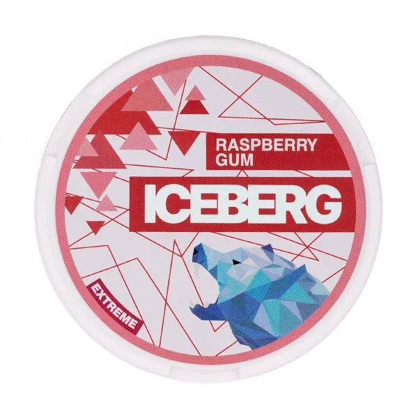 Extreme Raspberry Gum Nicotine Pouches by Iceberg