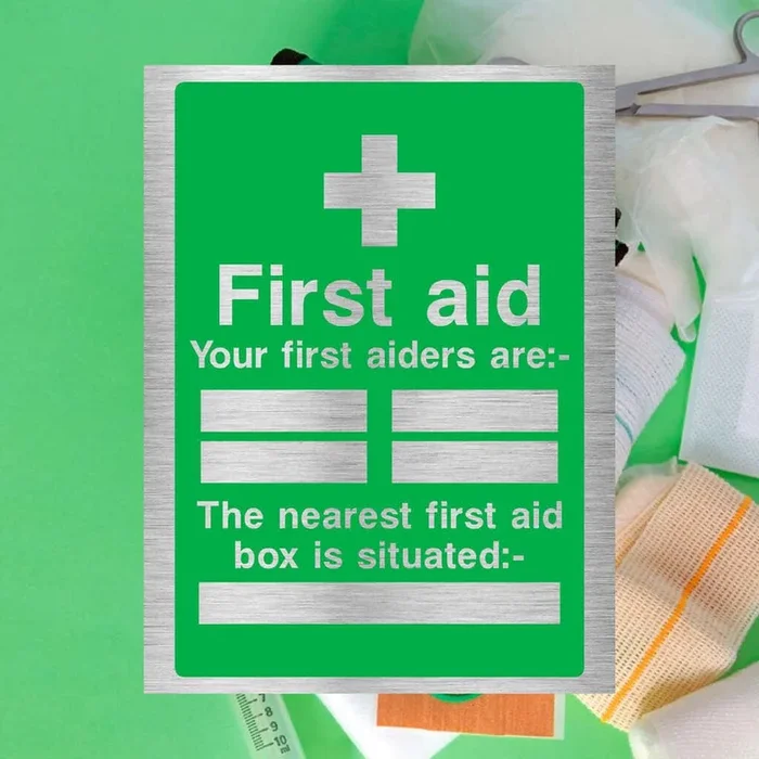 First Aid Box Sign Silver