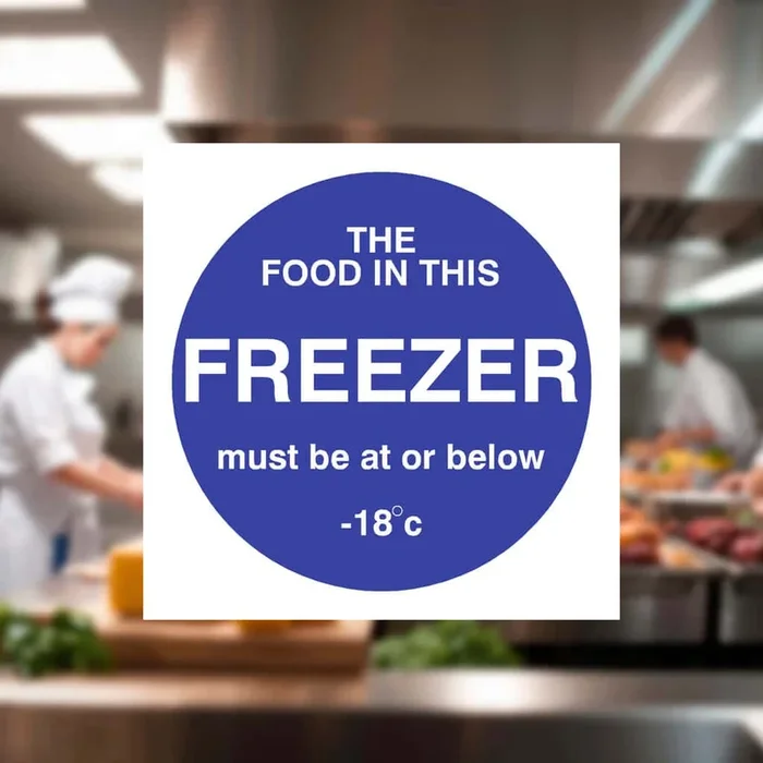 Freezer Temp Safety Sign