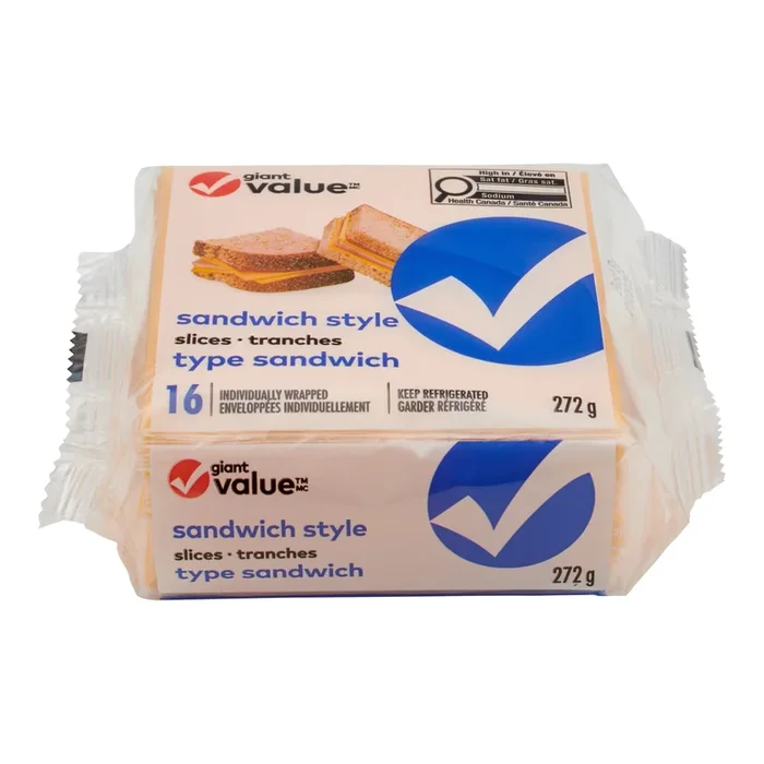 Fromage en tranches Giant Value, emb. de 16 – 272 g