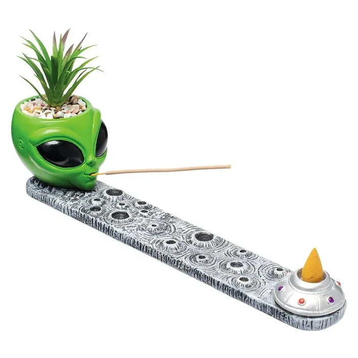 Fujima – 12.5″ Alien Incense Burner with Faux Plant