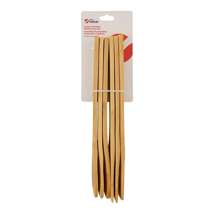 Giant Value Bamboo Utensil Set, 6 Piece