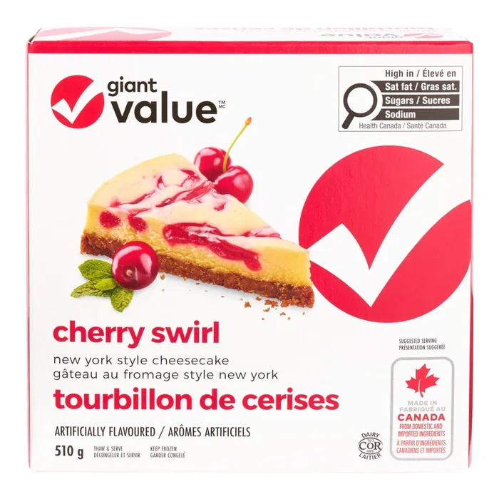Giant Value Cherry Swirl New York Style Cheesecake, 510 g