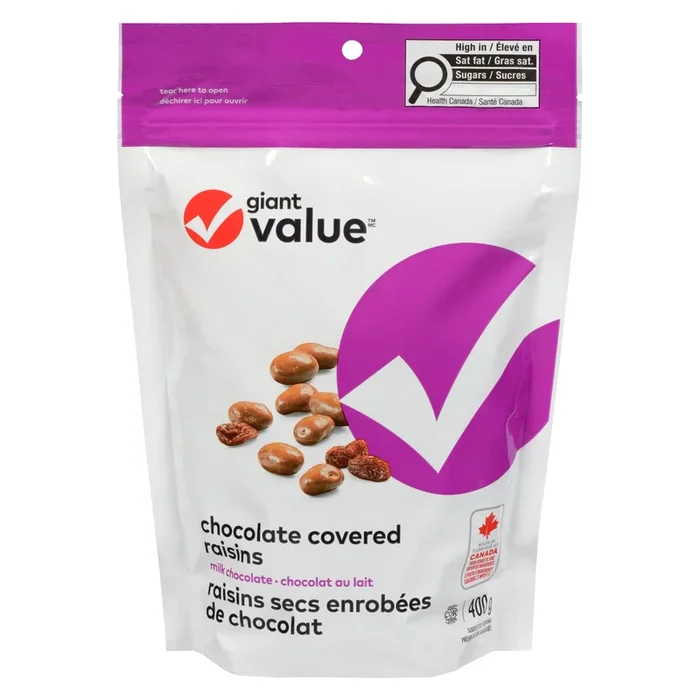 Giant Value Chocolate Covered Raisins, 400 g