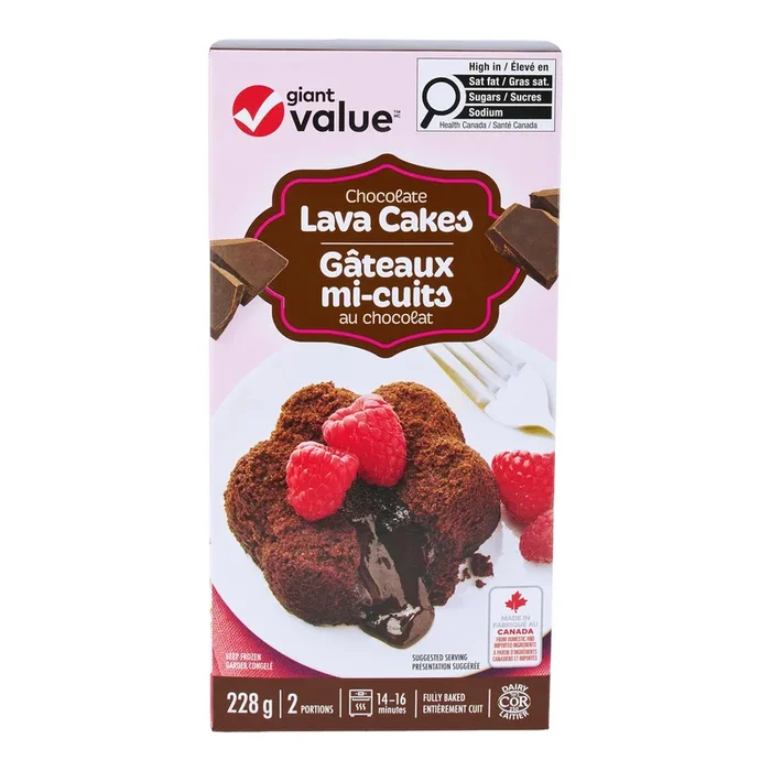 Giant Value Chocolate Lava Cakes, 2-Pack, 228 g