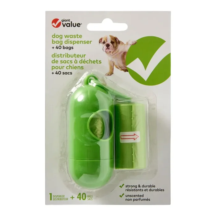 Giant Value Dog Waste Bag Dispenser, 40-Pack