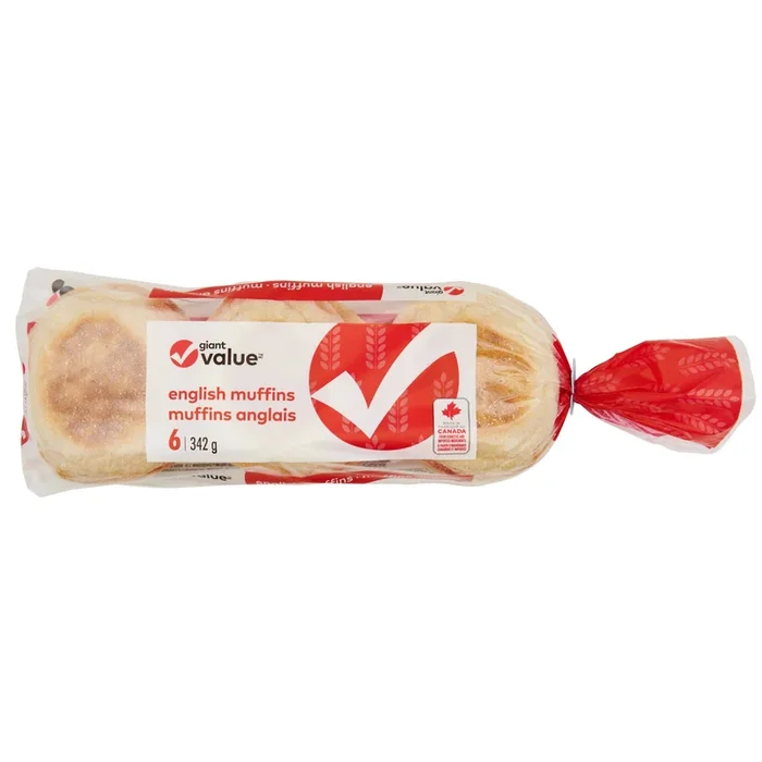 Giant Value English Muffins, 342-g