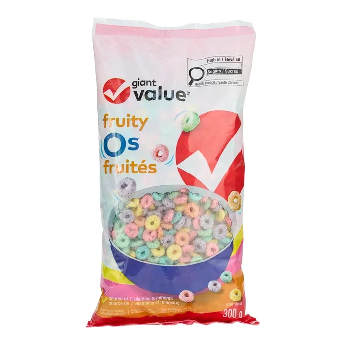 Giant Value Fruity O’s Cereal, 300 g