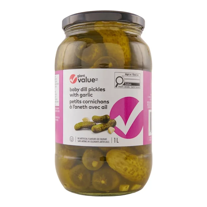 Giant Value Garlic Baby Dill Pickles – 1L