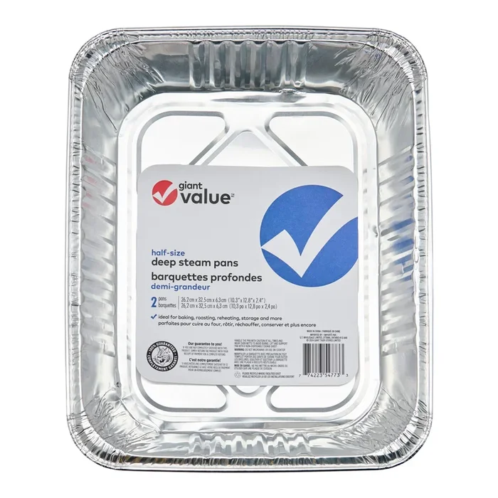 Giant Value Half-Size Deep Steam Pans, 2-Pack