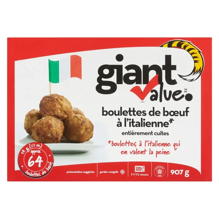Giant Value Italian Style Beef Meatballs – 907g