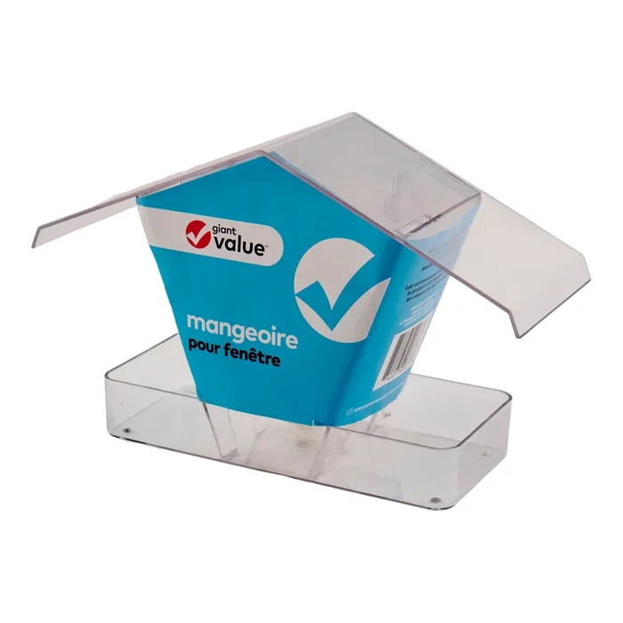 Giant Value Mangeoire transparente pour oiseaux, 24 cm