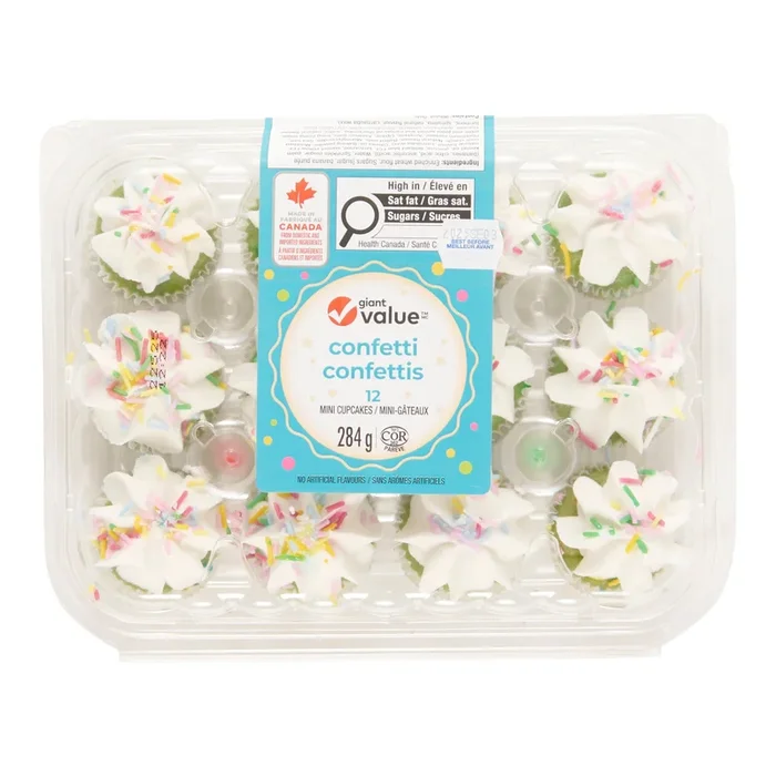 Giant Value Mini Confetti Cupcakes, 12-Pack