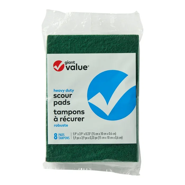 Giant Value Scour Pads, Green, 8-Pack
