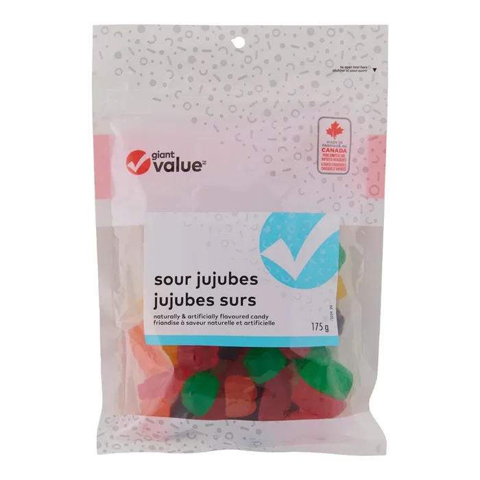 Giant Value Sour Jujubes, 175 g
