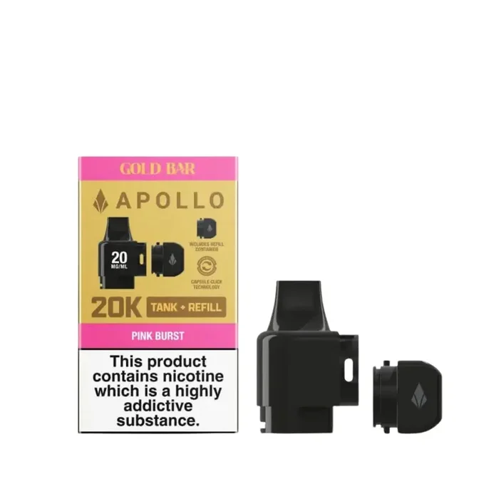 Gold Bar Apollo 20K Pink Burst Prefilled Pod Refills