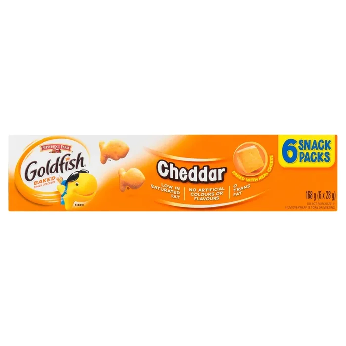 Goldfish Cheddar Baked Snack Crackers, 6-Pack, 28-g