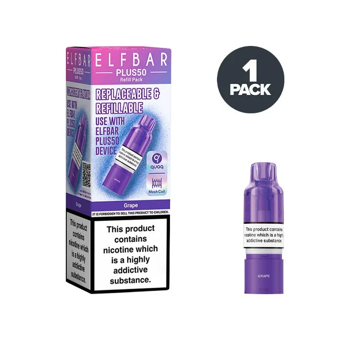 Grape Elf Bar Plus 50 Prefilled Pods