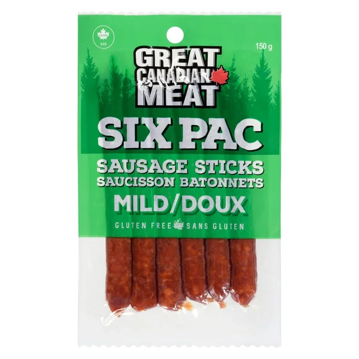 Great Canadian Meat Sausage Sticks Mild 6-Pack, 150 g