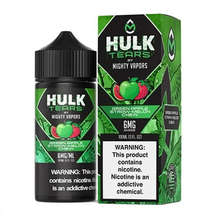 Green Apple Straw Melon Chew E-Liquid by Hulk Tears x Mighty Vapors