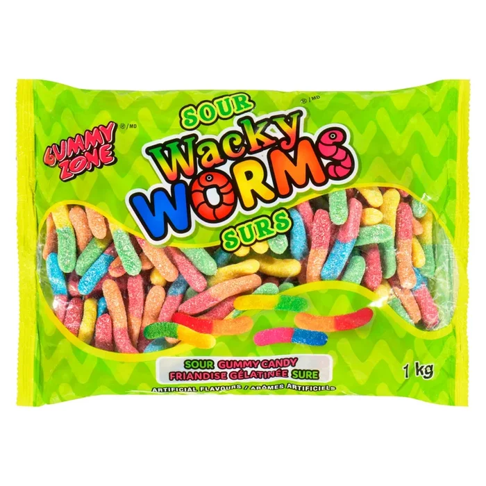 Gummy Zone Sour Neon Worm – 1kg