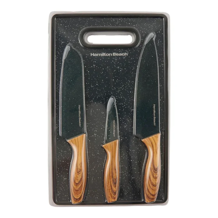 Hamilton Beach Knife Set With Board, 4 Piece