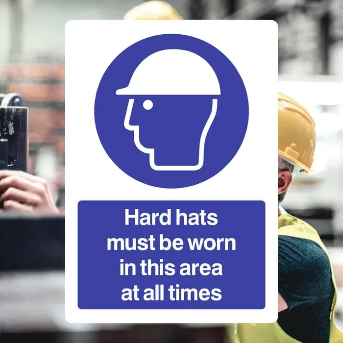 Hard Hat Warning Sign