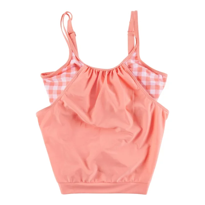 Haut tankini recouvert de motifs guingan ACX Active pour femmes