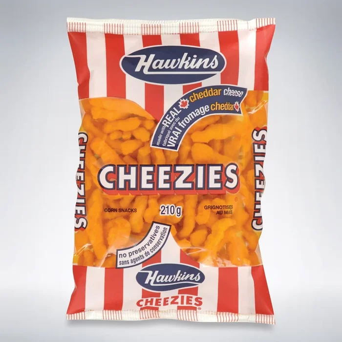 Hawkins Cheezies Corn Snacks, 210-g