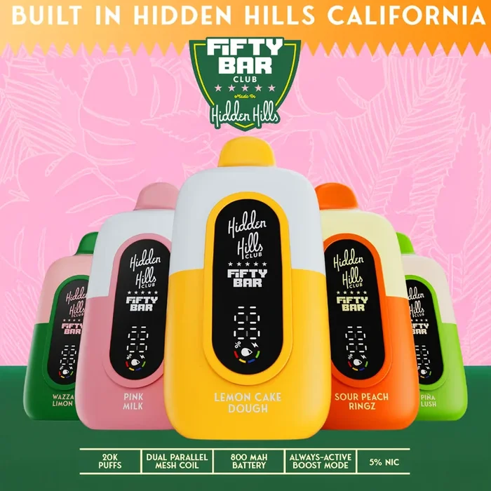 Hidden Hills x FIFTY BAR 20K Puff Disposable Device – 20000 Puffs
