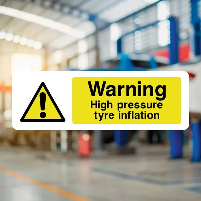 High-Pressure Tyre Inflation Sign