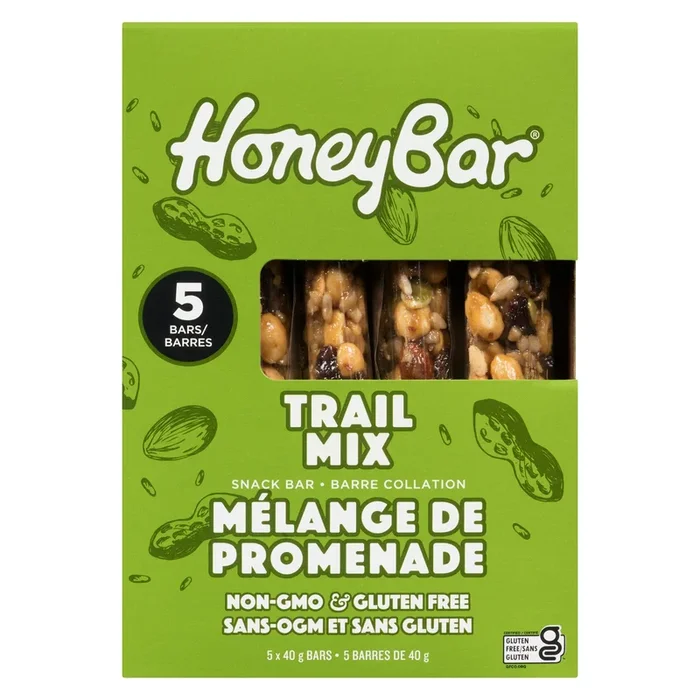 HoneyBar Trail Mix Snack Bar, 5-Pack, 200-g