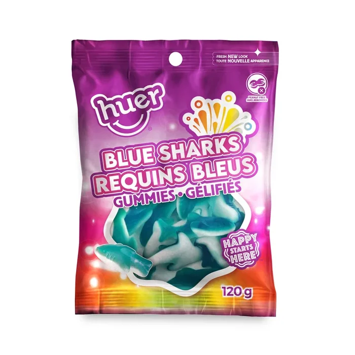 Huer Gummy Blue Sharks, 120 g