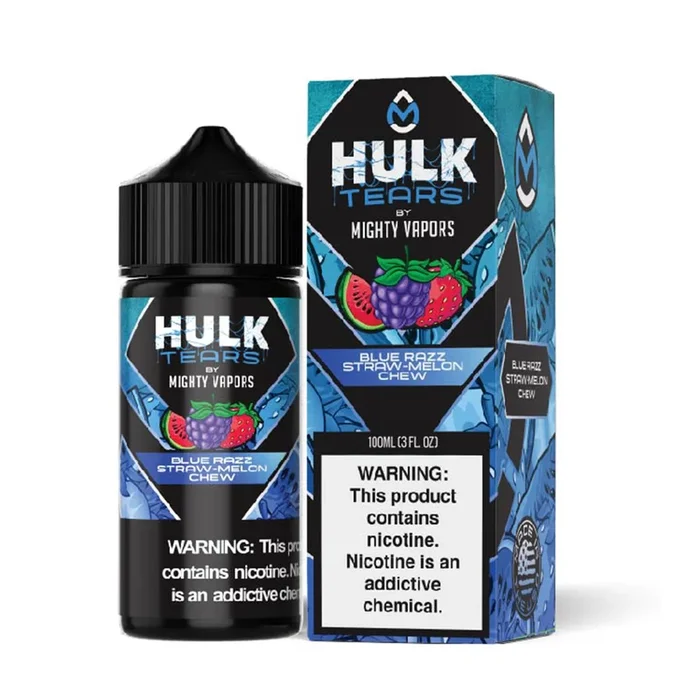 Hulk Tears Blue Razz Straw Melon Chew | Mighty Vapors Hulk Tears | 100mL