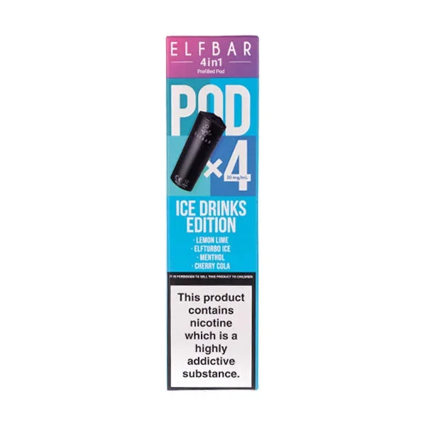 Ice Drink Edition 4 in 1 Prefilled Pods by Elf Bar – 4 Pods