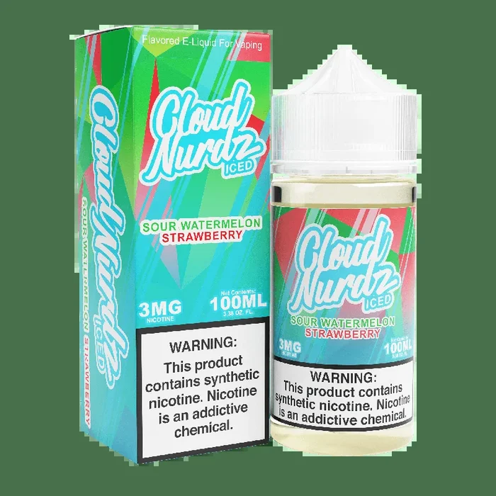 ICED Sour Watermelon Strawberry – Cloud Nurdz – 100mL