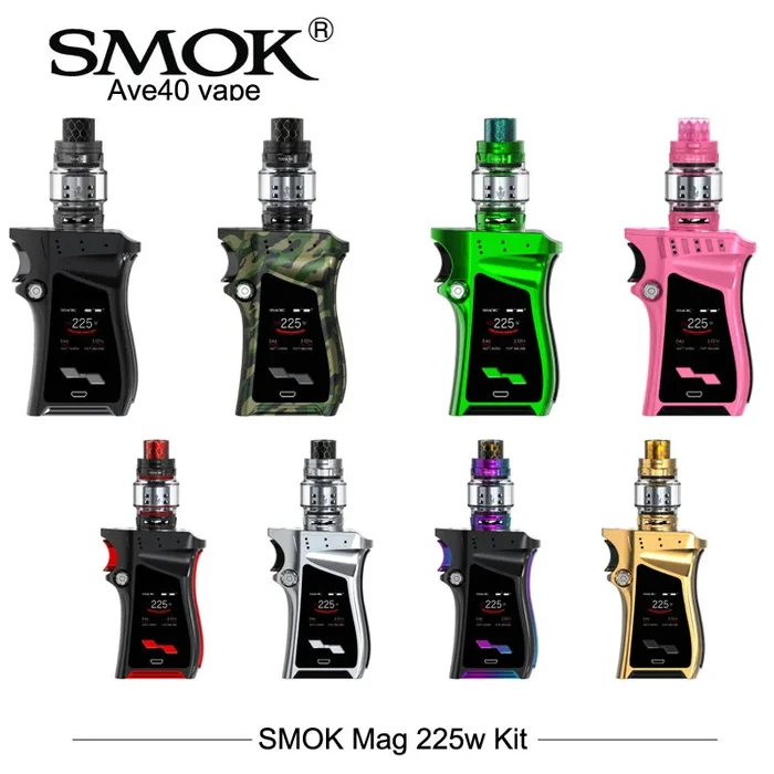 In Stock SMOK Mag Kit 225W Electronic Cigarettes perfect Handle Vape with 8ml big capacity TFV12 Prince Tank Cool Mod Cigarettes